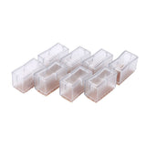 8 Pcs / Set Chair Legs Cover Rectangle Furniture Legs Protector with Rubber Sole(Transparent)