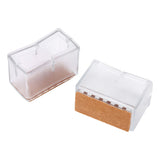 8 Pcs / Set Chair Legs Cover Rectangle Furniture Legs Protector with Rubber Sole(Transparent)