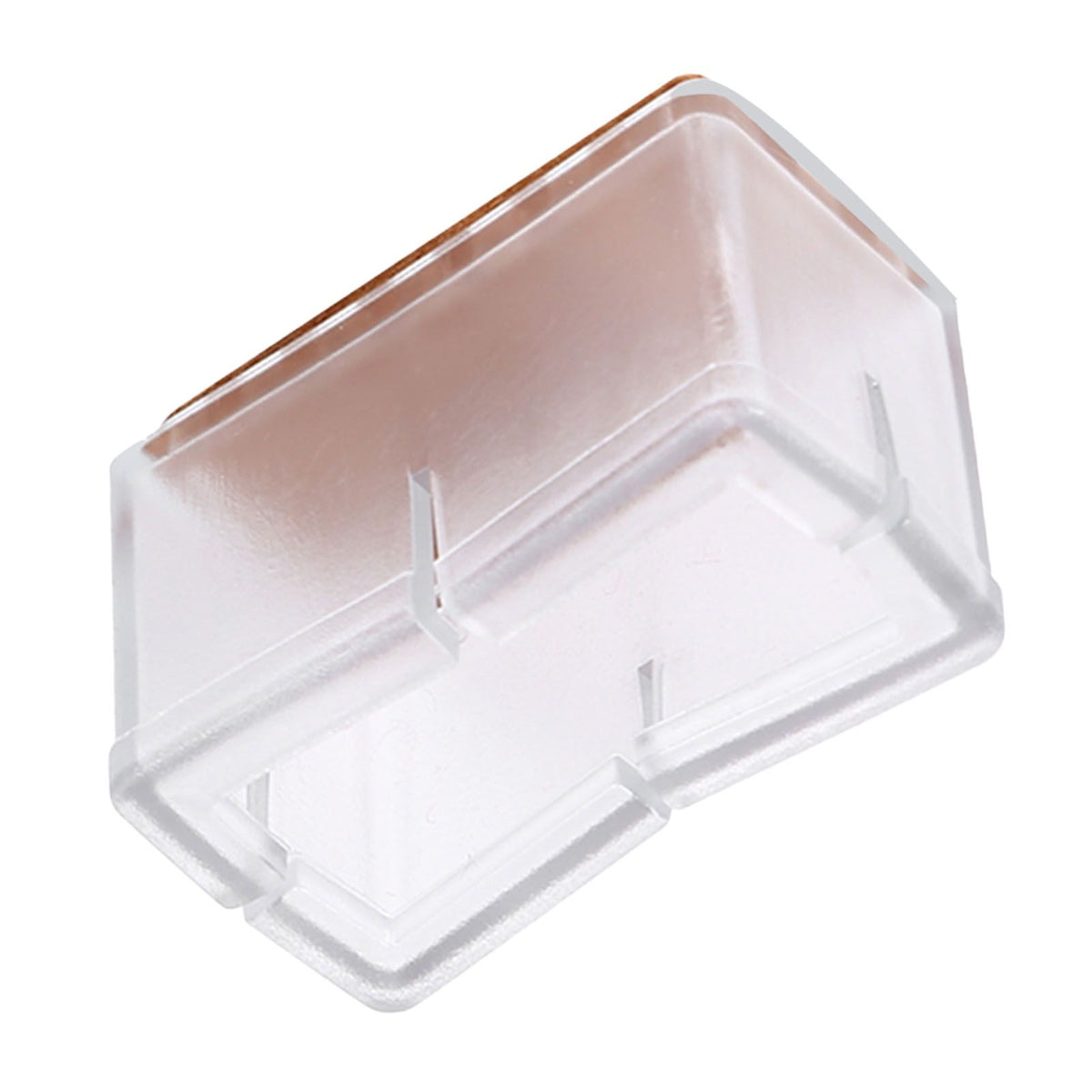 8 Pcs / Set Chair Legs Cover Rectangle Furniture Legs Protector with Rubber Sole(Transparent)