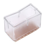 8 Pcs / Set Chair Legs Cover Rectangle Furniture Legs Protector with Rubber Sole(Transparent)