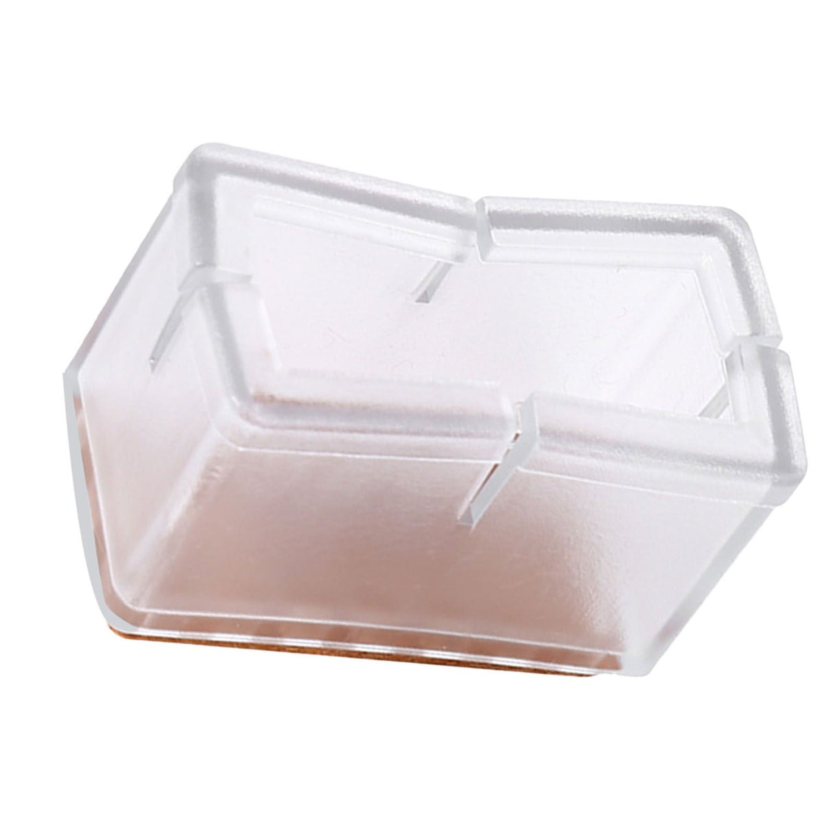 8 Pcs / Set Chair Legs Cover Rectangle Furniture Legs Protector with Rubber Sole(Transparent)
