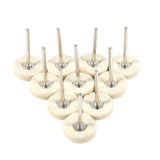 10PCS 25MM Wool Felt Polishing Buffing Drill Grinder Wheel Brushes With Handle For Rotary Tool