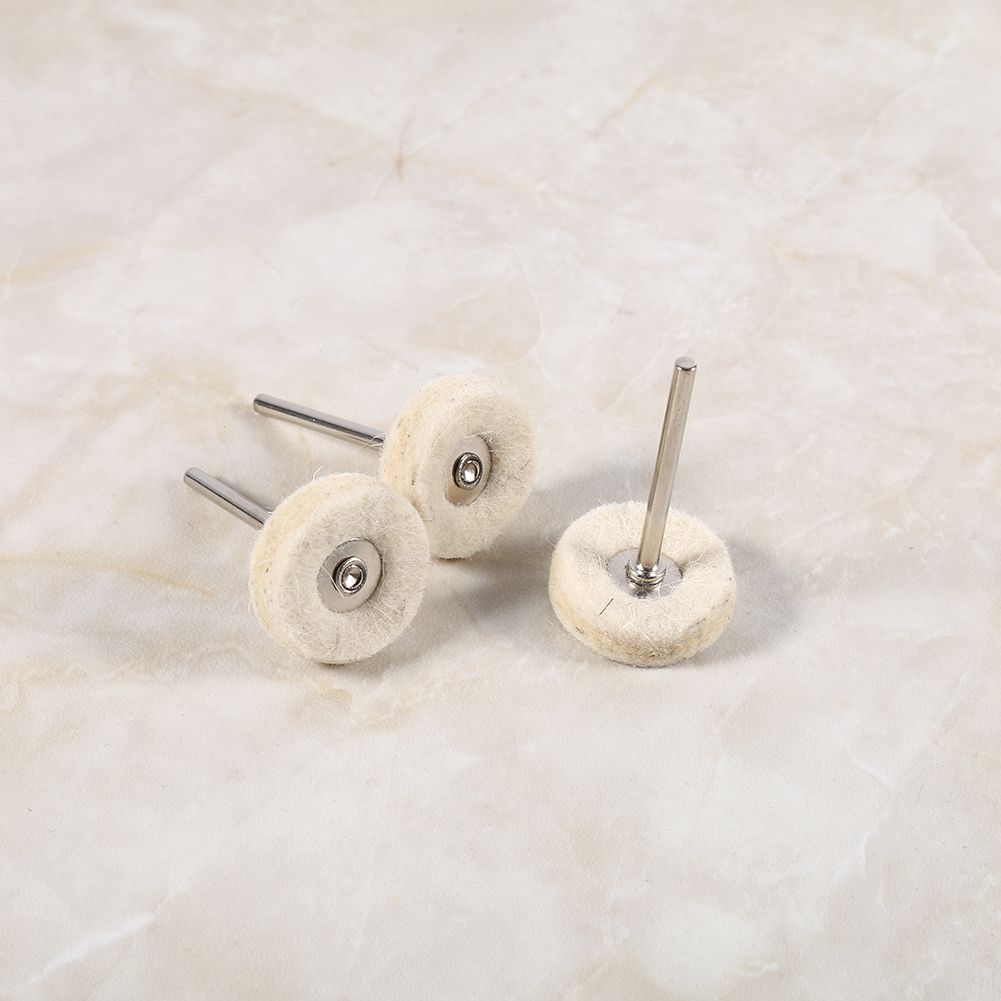 10PCS 25MM Wool Felt Polishing Buffing Drill Grinder Wheel Brushes With Handle For Rotary Tool