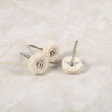 10PCS 25MM Wool Felt Polishing Buffing Drill Grinder Wheel Brushes With Handle For Rotary Tool - Close-Up Angle