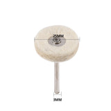 10PCS 25MM Wool Felt Polishing Buffing Drill Grinder Wheel Brushes With Handle For Rotary Tool