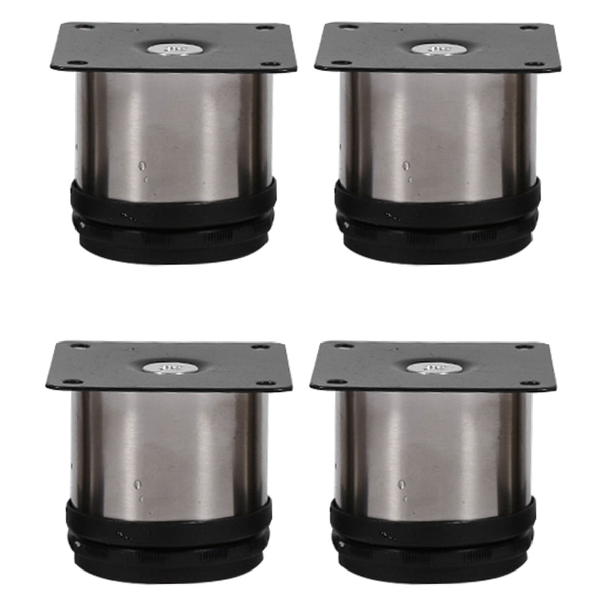 4Pcs Stainless Steel Height Adjustable Feet Cabinet Legs Round Stand Holder 60 X 60mm