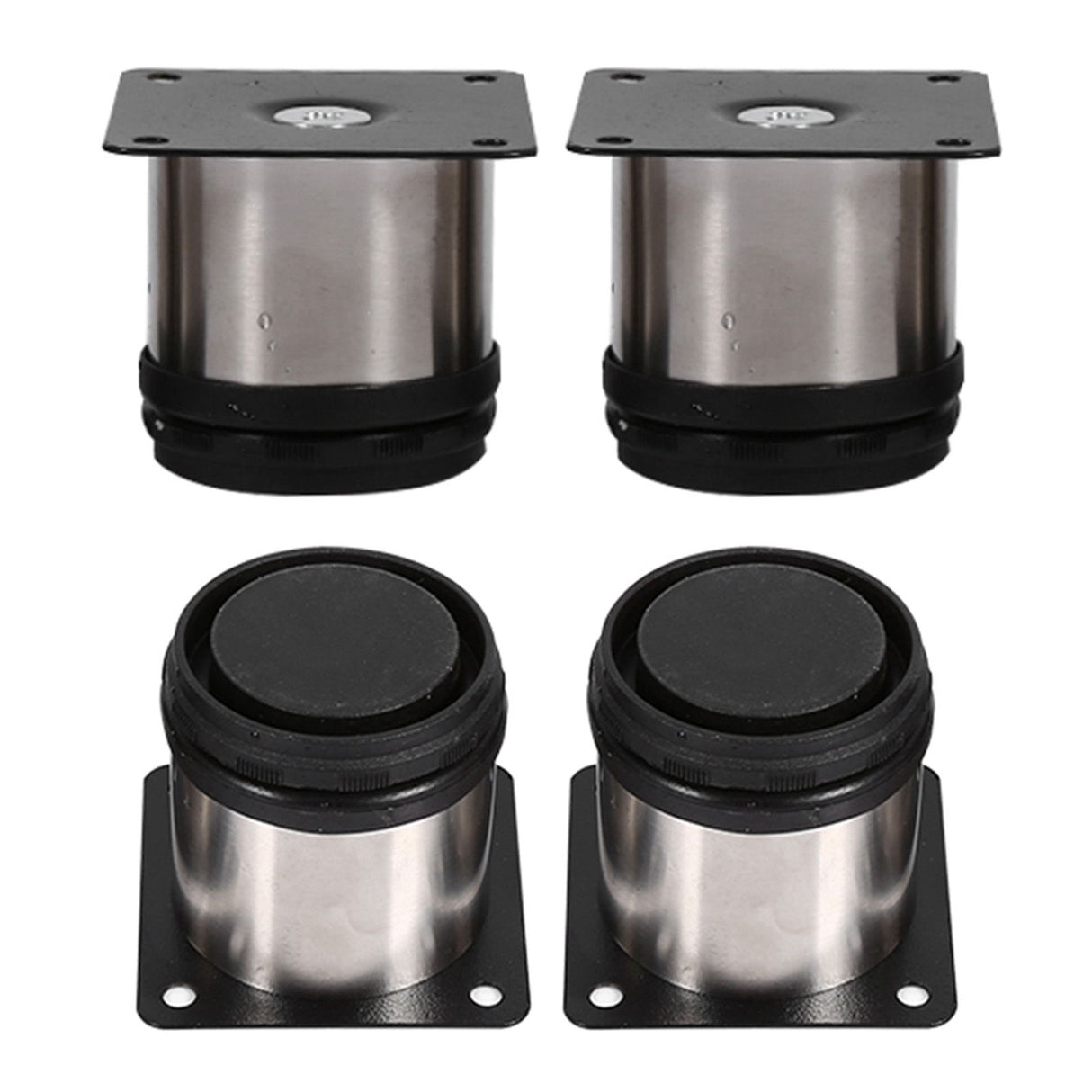 4Pcs Stainless Steel Height Adjustable Feet Cabinet Legs Round Stand Holder 60 X 60mm