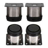 4Pcs Stainless Steel Height Adjustable Feet Cabinet Legs Round Stand Holder 60 X 60mm - Close-Up Angle