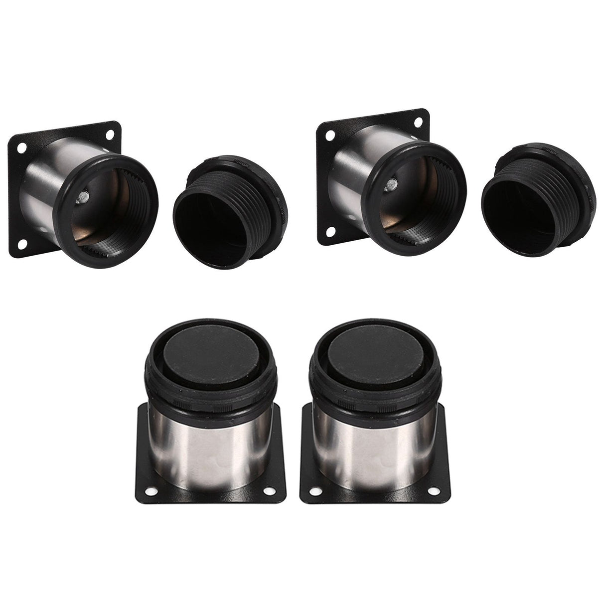 4Pcs Stainless Steel Height Adjustable Feet Cabinet Legs Round Stand Holder 60 X 60mm