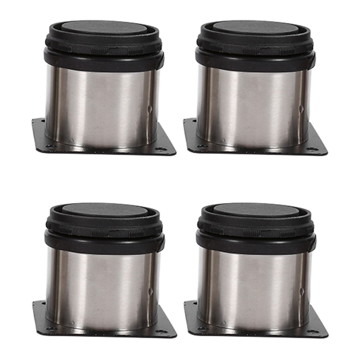 4Pcs Stainless Steel Height Adjustable Feet Cabinet Legs Round Stand Holder 60 X 60mm