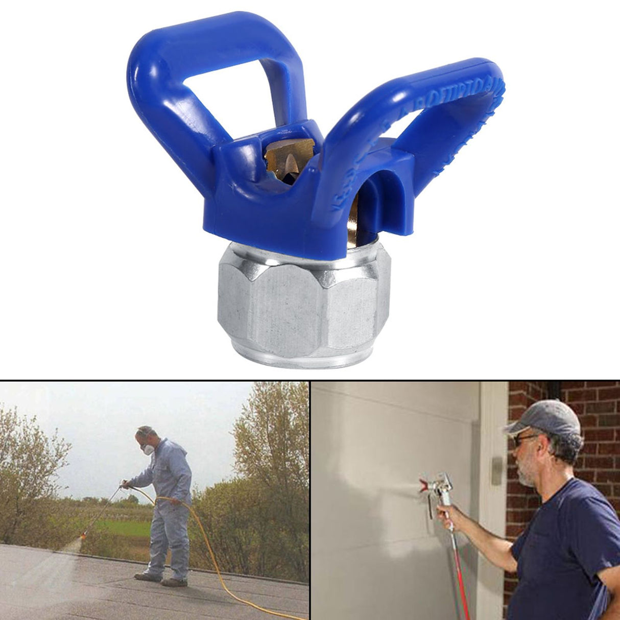 Airless Paint Spray Sprayer Gun Tip Guard Nozzle Seat Replacement Universal Tool Blue New