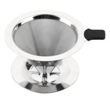 1Pc Stainless Steel Pour Over Coffee Dripper Double Layer Mesh Filter Cup Stand Home Office Use