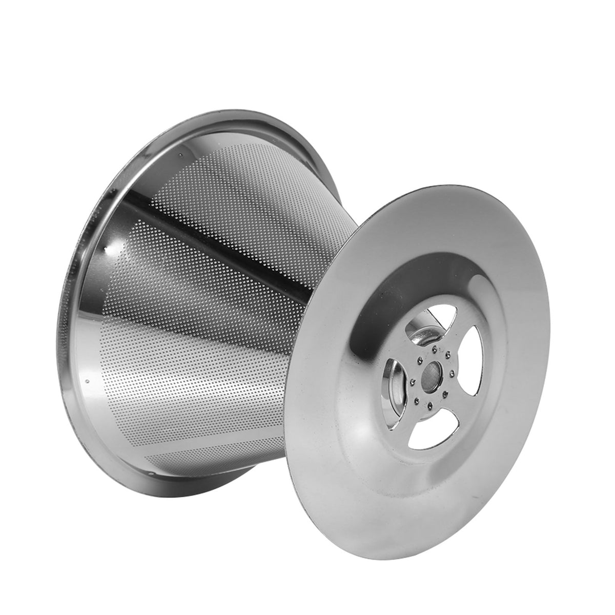 1Pc Stainless Steel Pour Over Coffee Dripper Double Layer Mesh Filter Cup Stand Home Office Use
