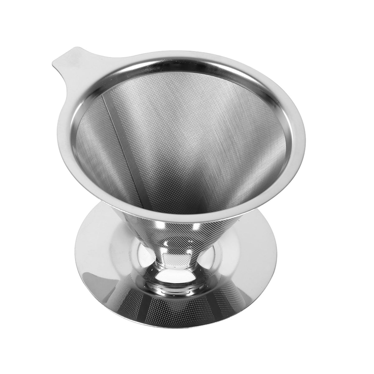 1Pc Stainless Steel Pour Over Coffee Dripper Double Layer Mesh Filter Cup Stand Home Office Use