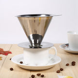 1Pc Stainless Steel Pour Over Coffee Dripper Double Layer Mesh Filter Cup Stand Home Office Use