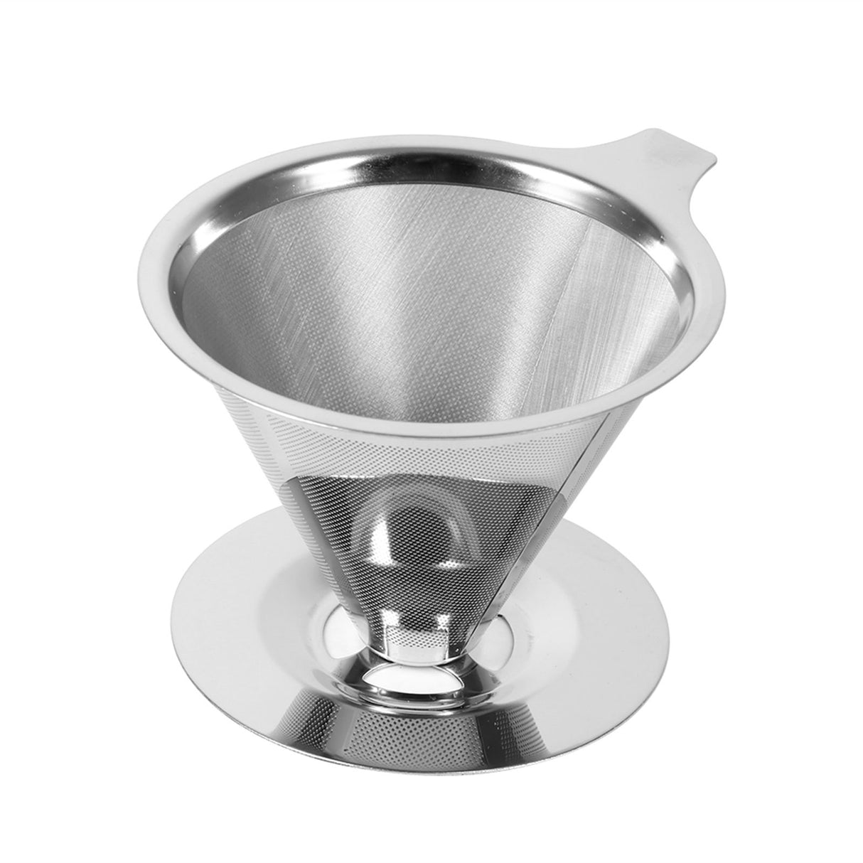 1Pc Stainless Steel Pour Over Coffee Dripper Double Layer Mesh Filter Cup Stand Home Office Use