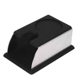 Coffee Tamper Holder Coffee Powder Maker Stand Rack Tool Stainless Steel Silicone (Black)