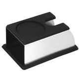 Coffee Tamper Holder Coffee Powder Maker Stand Rack Tool Stainless Steel Silicone (Black)