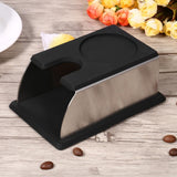 Coffee Tamper Holder Coffee Powder Maker Stand Rack Tool Stainless Steel Silicone (Black) - 45-Degree Angle