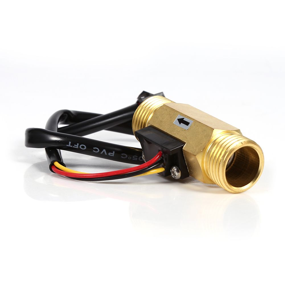 1Pc New G1/2" Copper Hall Effect Liquid Water Flow Sensor Switch Flowmeter Meter 1-30L/min