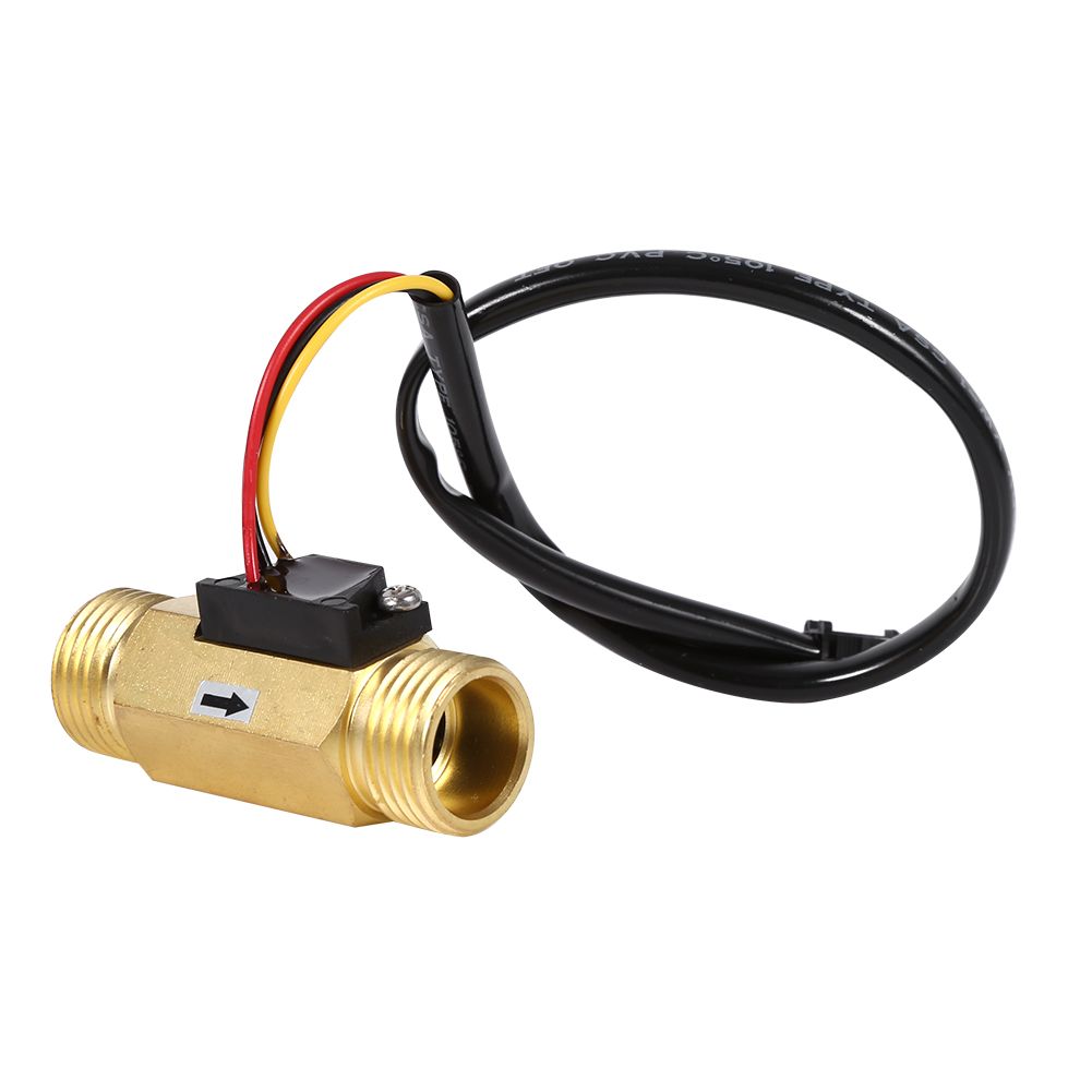 1Pc New G1/2" Copper Hall Effect Liquid Water Flow Sensor Switch Flowmeter Meter 1-30L/min