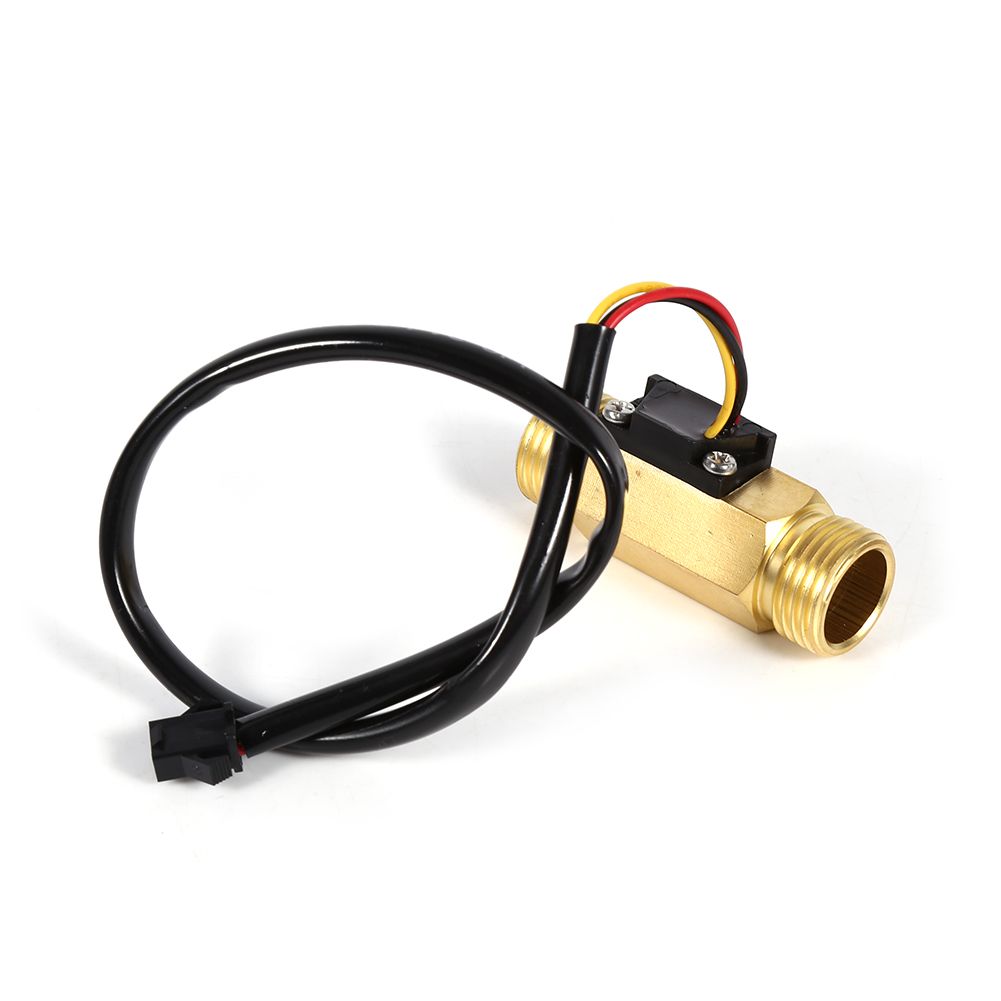 1Pc New G1/2" Copper Hall Effect Liquid Water Flow Sensor Switch Flowmeter Meter 1-30L/min