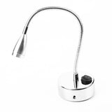 Silver LED Wall Lamps Flexible Gooseneck Bedroom Bedside Reading Light Cool White (Type 2) - Front View