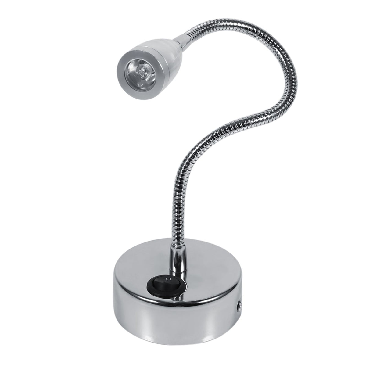 Silver LED Wall Lamps Flexible Gooseneck Bedroom Bedside Reading Light Warm White (Type 2)