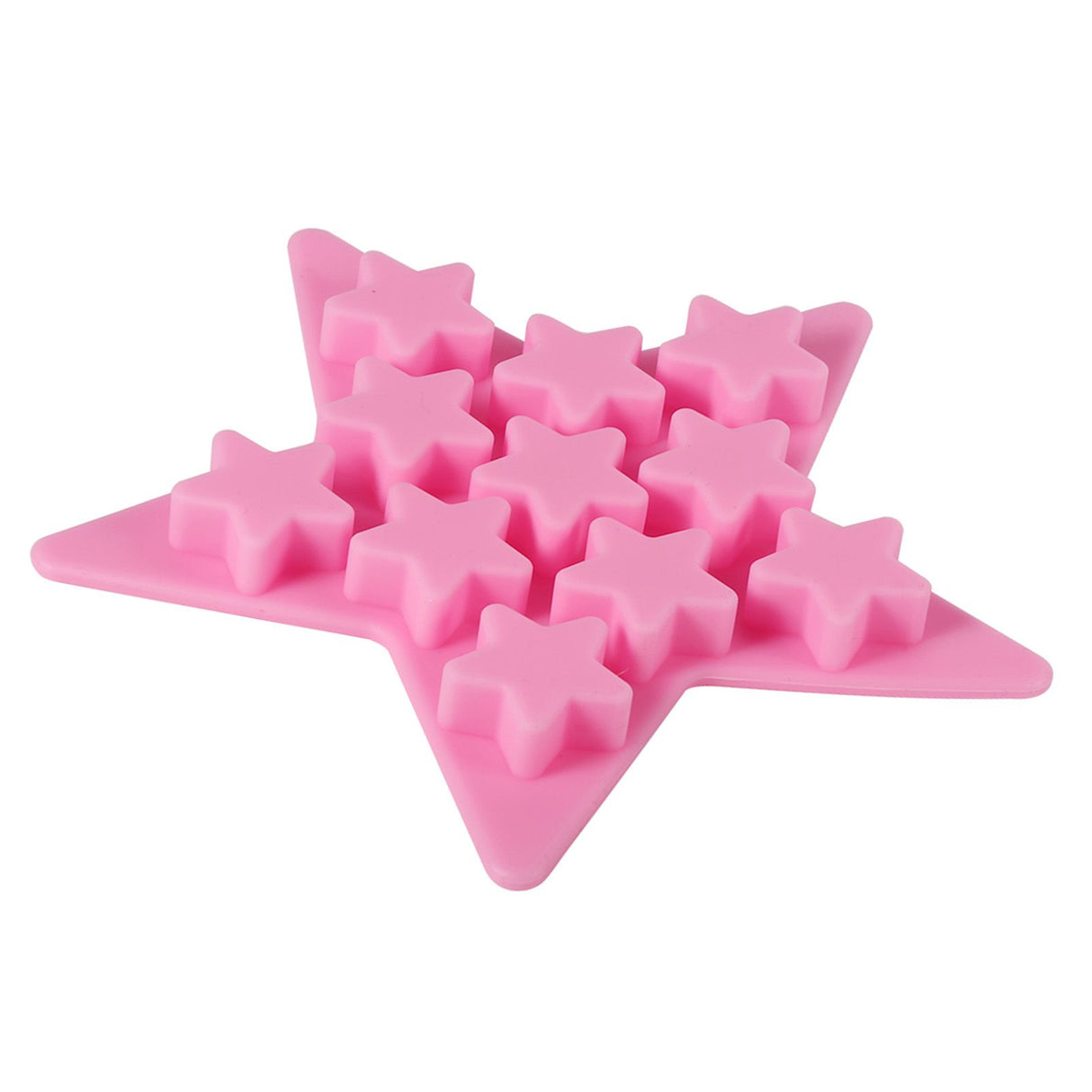 Five Star Shaped Cool Silicone Ice Cube Tray Freeze Mold Maker Tools for Club Bar Party (Pink)