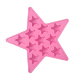 Five Star Shaped Cool Silicone Ice Cube Tray Freeze Mold Maker Tools for Club Bar Party (Pink)