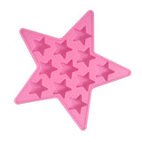 Five Star Shaped Cool Silicone Ice Cube Tray Freeze Mold Maker Tools for Club Bar Party (Pink)