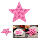 Five Star Shaped Cool Silicone Ice Cube Tray Freeze Mold Maker Tools for Club Bar Party (Pink) - Extra Image