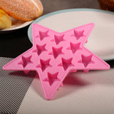 Five Star Shaped Cool Silicone Ice Cube Tray Freeze Mold Maker Tools for Club Bar Party (Pink)