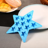 Five Star Shaped Cool Silicone Ice Cube Tray Freeze Mold Maker Tools for Club Bar Party (Blue) - Side View