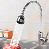 1x 304 Stainless Steel Swivel Spout Kitchen Sink Faucet Pipe Fittings Single Handle Connection