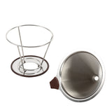 1x Portable 304 Stainless Steel Drip Dripper Double Layer Mesh Coffee Cone Filter Holder Infuse