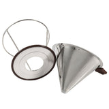 1x Portable 304 Stainless Steel Drip Dripper Double Layer Mesh Coffee Cone Filter Holder Infuse