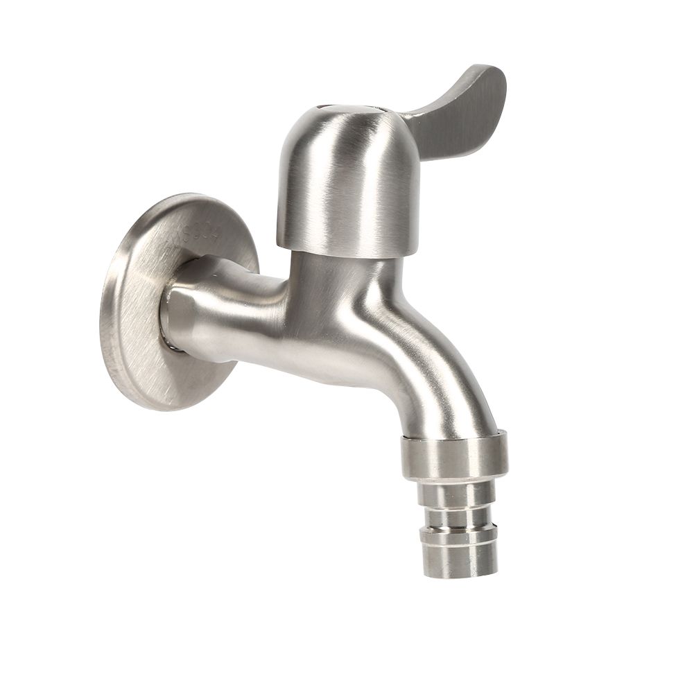G1/2'' Washing Machine Tub Tap 304 Stainless Steel Chrome Clod Water Faucet (Sharp Mouth)