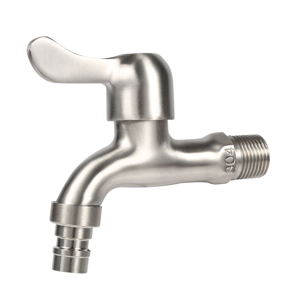G1/2'' Washing Machine Tub Tap 304 Stainless Steel Chrome Clod Water Faucet (Sharp Mouth)
