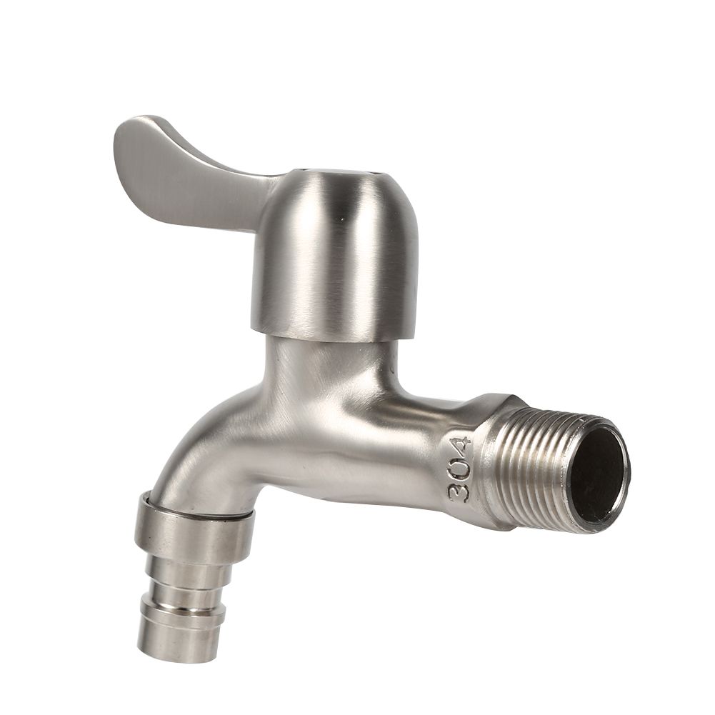 G1/2'' Washing Machine Tub Tap 304 Stainless Steel Chrome Clod Water Faucet (Sharp Mouth)