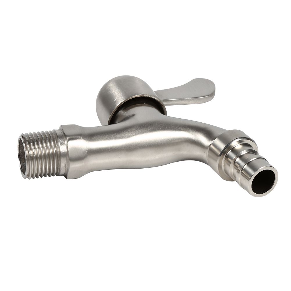 G1/2'' Washing Machine Tub Tap 304 Stainless Steel Chrome Clod Water Faucet (Sharp Mouth)