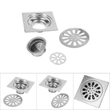 Thick Stainless Steel Square Antiodor Bathroom Floor Drain Cover Waste Gate Shower Drainer (Type 3)