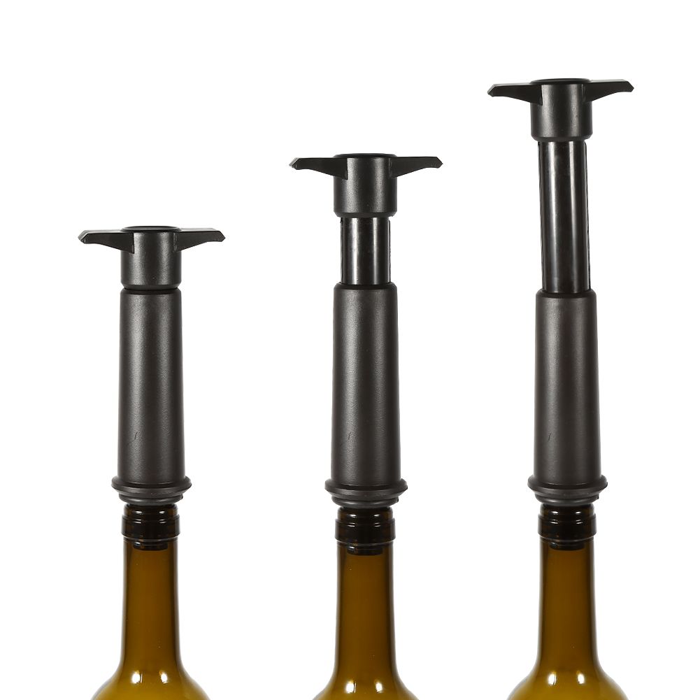 1Set Bottle Vacuum Sealed W/2 Wine Storage Bottle Stoppers Pump Preserver Air Sealer Plug