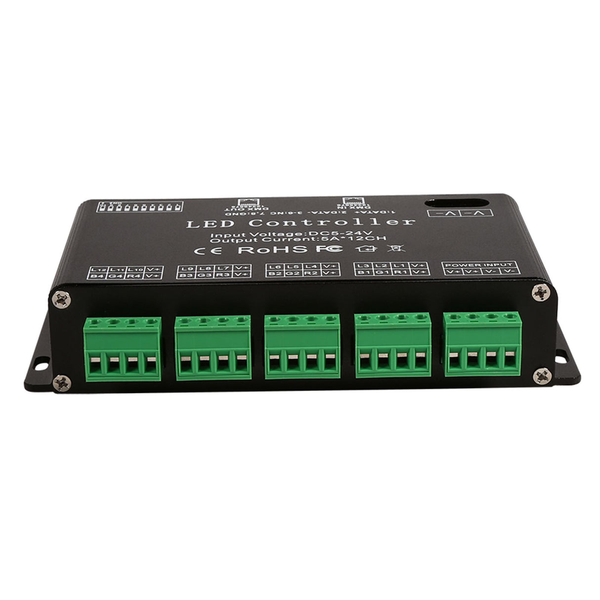 DC5V-24V 6 Channel RGB LED Controller DMX Decoder Driver Strip Module Black Color