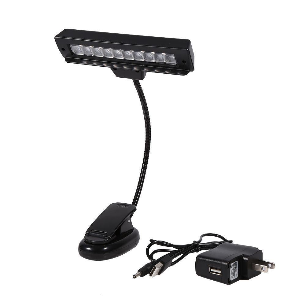 Portable 10 LED Clip on Music Stand Clamp Light Bedroom Desk Reading Lamp AC 110V ~220V 2#