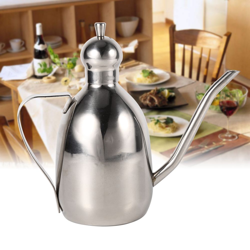 1Pc 0.35L Stainless Steel Olive Oil Dispenser Vinegar Pot Bottle Home Kitchen Use Hot