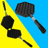 1x Aluminum Alloy NOn stick DIY Eggettes Pan Egg Bubble Cake Baking Mold Plate Using for Home - Low Angle