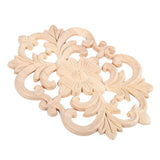 1Pc Wood Carved Onlay Applique Unpainted Furniture for Home Door Cabinet Decoration (22 x 14cm)
