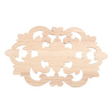 1Pc Wood Carved Onlay Applique Unpainted Furniture for Home Door Cabinet Decoration (22 x 14cm)