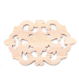 1Pc Wood Carved Onlay Applique Unpainted Furniture for Home Door Cabinet Decoration (30 x 19cm)